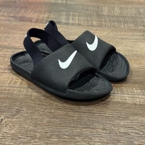 Nike Kawa Slides (TD) Sandals Black White BV1094-001 Size 10C Toddler